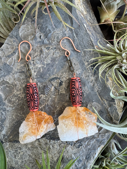 Citrine ear hangers